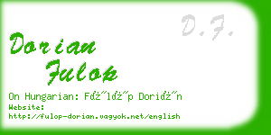 dorian fulop business card